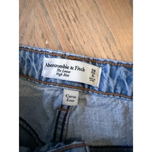 Abercrombie and fitch high rise loose jeans drapery rigid size 6 curve love fit - Picture 5 of 9